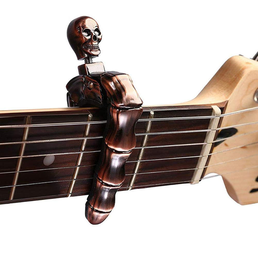 Acoustic Guitar Dreadnought - Gitarren-Capo Totenkopf-Capo für Akustik- und E-Gitarre,