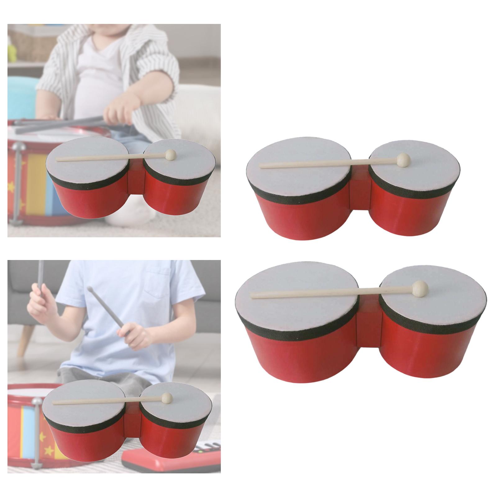 Bongo Drum Set - Bongo-Trommel Holz-Percussion-Set Einfach zu Bedienende Handtrommel
