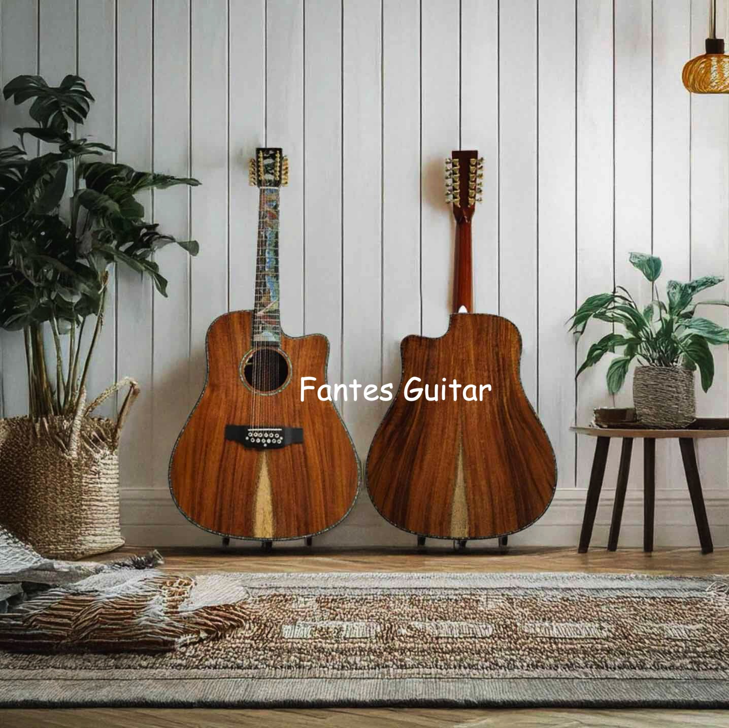 Acoustic Guitar Dreadnought - Maßgefertigte 12-Saitige Dreadnought Cutaway Gitarre mit