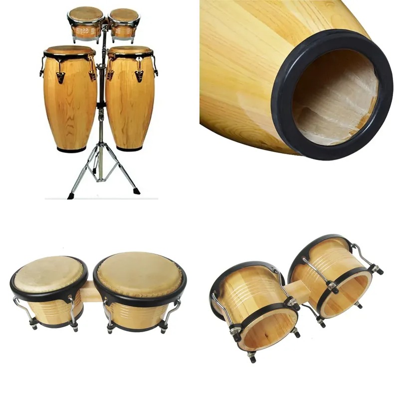 Bongo Drum Set - 10-11 Zoll Conga-Trommel-Set mit 7-9 Zoll