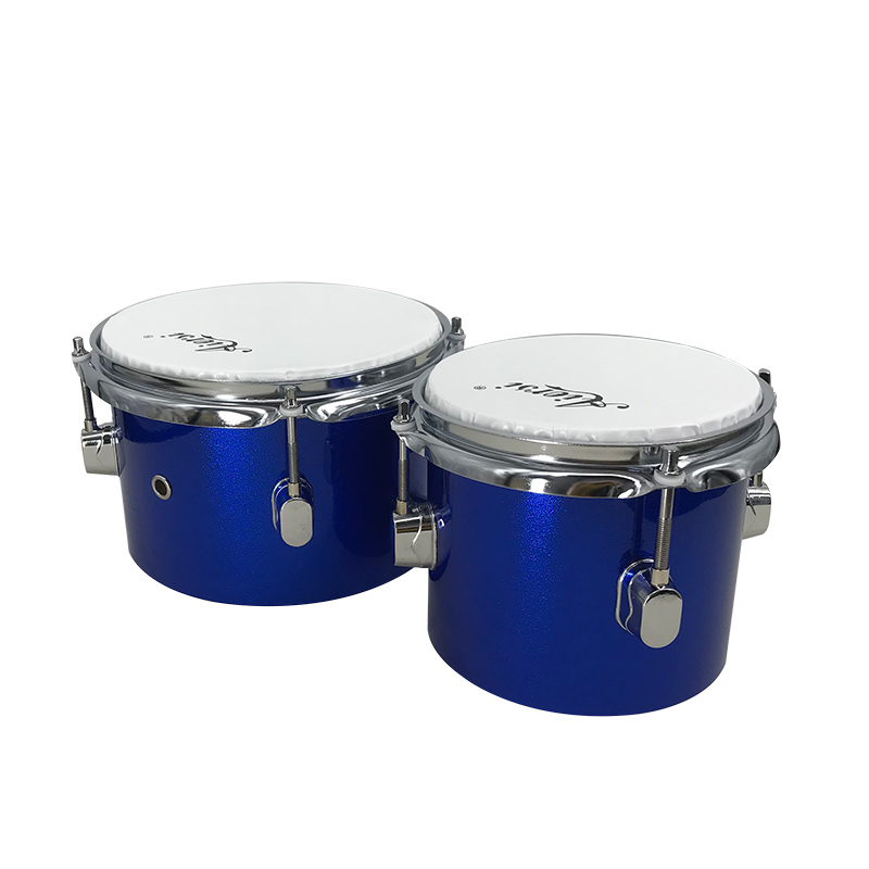 Bongo Drum Set - Blaue, maßgefertigte 6/8 Zoll Bongo-Trommeln aus