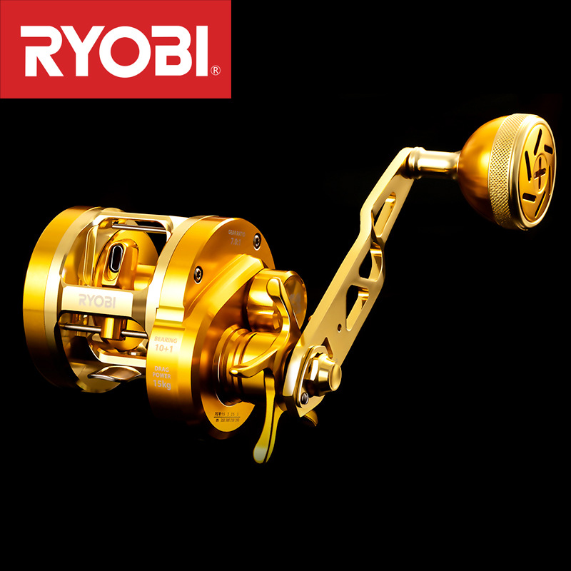 Djembe Hand Drum - JapanRYOBIRyobiVARIUSValius Gold Eisenplattenrolle Vollmetall Slow-Jigging Trommelrolle