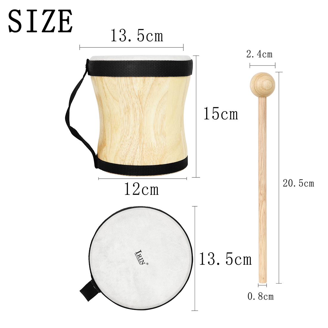 Musical Instrument Indian - IRIN Indian Drum Musikinstrument Holz Schaffell